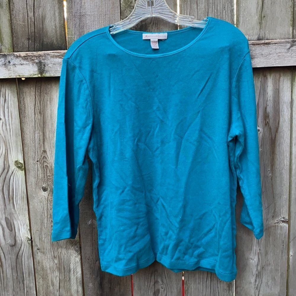 JM Collection Teal Top sz. L petite